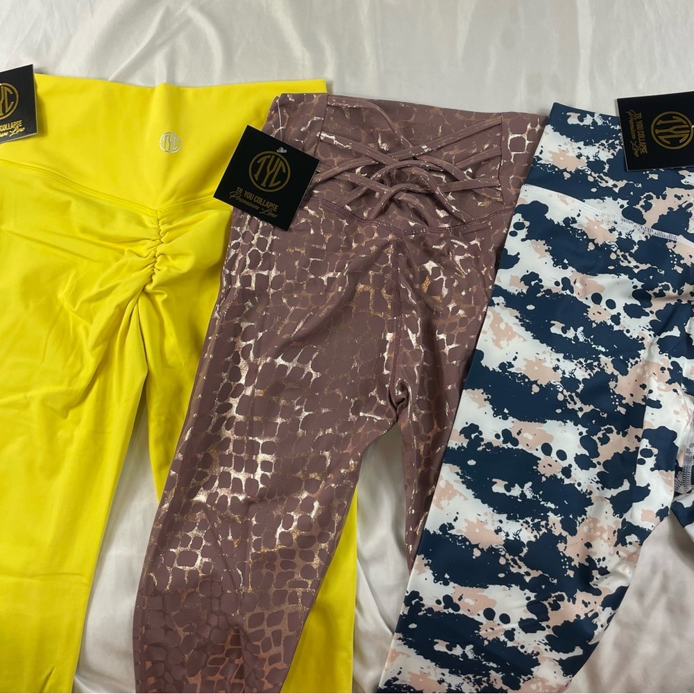 TYC NWT Lot of three leggings M